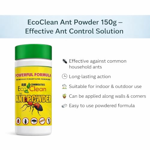 Image of Ecoclean All Ants Repelling Powder - 150g (1, 150 g (Pack of 1)) | Fast Acting, Wall Sticking, Long Lasting Powerful Effect for Home & Garden