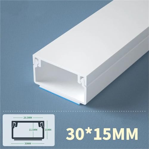 Cubiertas para Cables 50/100cm, Conductos de Cableado PVC, Canal Portacables 30x15mm, 2 piezas, 100CM miniatura 2