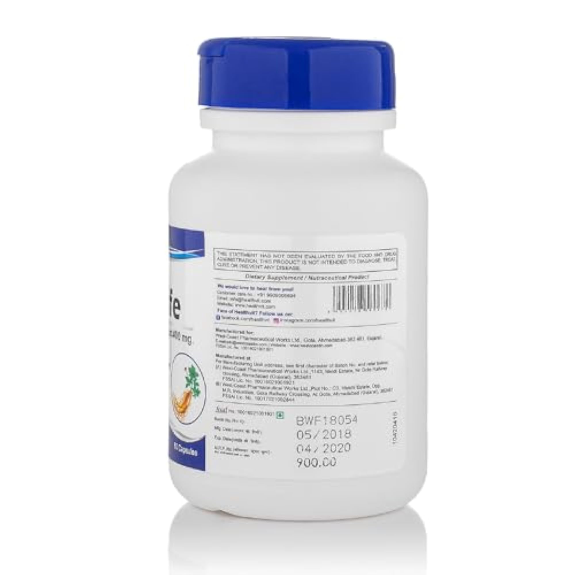 Ginseng Extract 500 mg, 60 Capsules