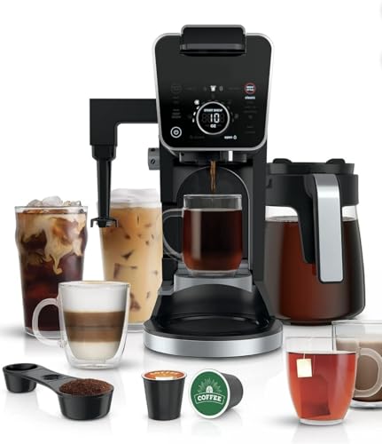 Ninja Dual Brew Pro Specialty Coffee System, Dual Coffee Maker, 4 Brew Style Choices, Coffee Machine Compatible with K Cup Pods, 12 Cup Single Serve Coffee Makers with Paper Filter, Black (CFP301)