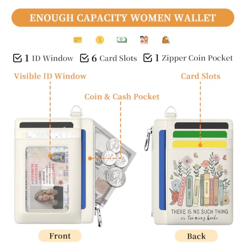 Image of Hancynir Book Bookish Slim Wallet Women Credit Card Holder, Wristlet RFID