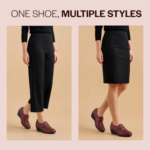 Image of FAUSTO Women's Outdoor Fashion Hook and Loop Platform Heel Wedges
