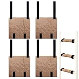 Cuscinetti per scale per letto a castello, confezione da 4, 24 x 24 x 0,99 cm, morbidi e spessi per piedi, imbottitura trapuntata antiscivolo con forti cinghie di fissaggio, utilità professionale per