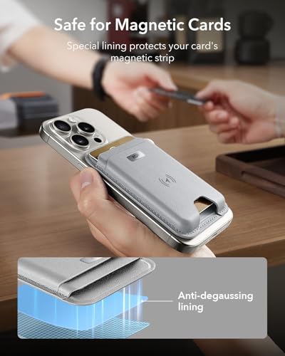 Image of ESR for MagSafe Wallet with Find My, 5-Card Holder, 3,200g Magnet for iPhone 16 /15 /14 /13 /12 (Excludes Mini), Grey