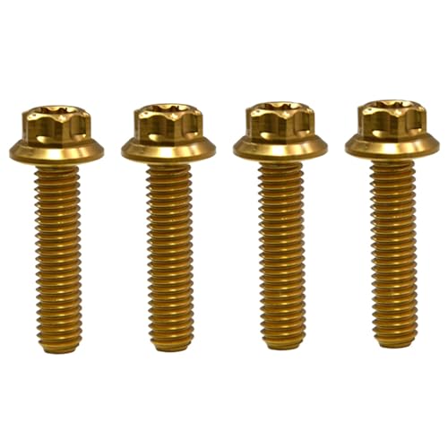 WKSTOOL M10×1.25 15mm Thread Length,4pcs Gold Titanium GR5...