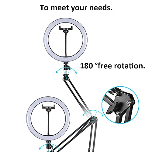 YAOQI Anel de luz dobrável para viagem, anel de luz portátil de 50 a 171 cm com suporte, 3 modos de