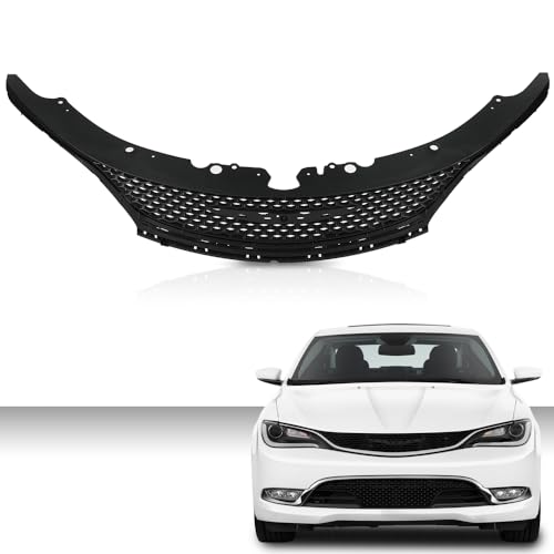 G-PLUS Front Upper Bumper Grill Assembly Compatible with 2015-2017 200 V6 Models Only (Not Fit 4 Cylinder Models) 68103934AC, CH1200385 Chrome Trim Grille