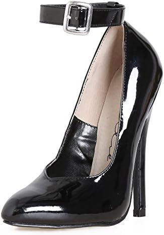 Ellie Shoes Women's 6 Inch Heel Fetish Pump with Ankle Strap (Black;9) | Image 1