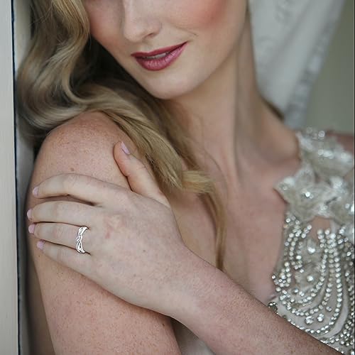 STARCHENIE Twisted Infinity Ring 925 Sterling Silver Wedding Band Ring for Women Size 5-103