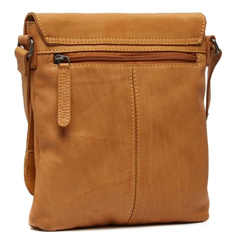 Bolso de hombro de cuero legítimo Duncan Flapoverbag marrón claro y cómodo de llevar 2
