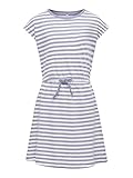 Pattern: Gestreift KIDS ONLY Mädchen Konmay S/S Dress Box Noos Jrs Kleid, Cosmic Sky/Stripes:cloud Dancer, 110-116 EU