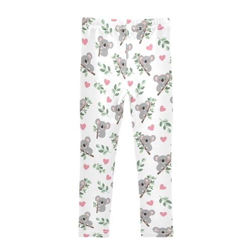 Girls Leggings Size 4T Koala White Yoga Stretchy Pants Comfortable Girl Clothes for Dresses Dance2