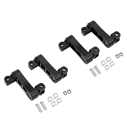 Image of Generic Motorcycle Passenger Rear Foot Peg Bracket Mount Kits Foot Peg Clamp Support Black | 1 Pair Motorcycle Passenger Footpegs with Mounting Hardware