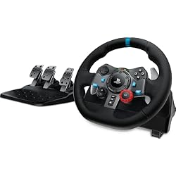 Logitech G29 Racing Wheel and Pedals for PS5/PS4/PC | Stainless steel paddle shifters, leather steering wheel cover, real force feedback, for PS5, PS4, PC, Mac