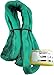 USA Made VR2 X 4' Green Slings 4'-30' Lengths In Listing, DOUBLE PLY COVER Endless Round Poly Lifting Slings, 5,300 lbs Vertical, 4,240 lbs Choker, 10,600 lbs Basket (USA Poly)(4 FT)