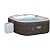 Bestway SaluSpa AirJet 4 to 6 Person Inflatable Hot Tub Square Portable Outdoor Spa with 140 Soothing AirJets and Cover, Brown
