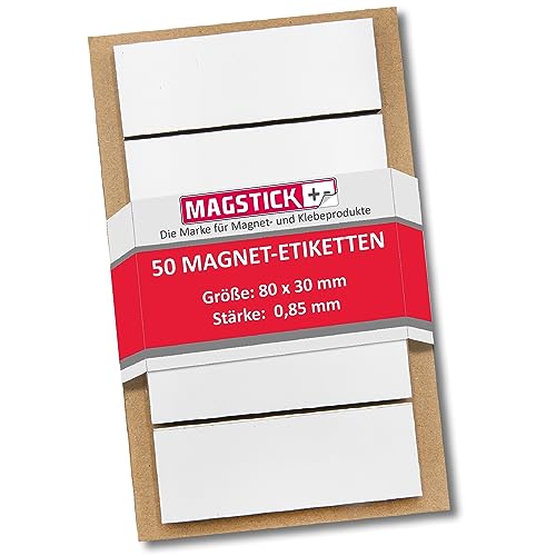 50 etichette magnetiche scrivibili i 8 x 3 cm i