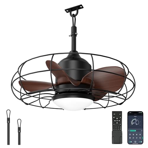 Orabriz 20" Outdoor Ceiling Fan with Lights,IP65 Waterproof Gazebo Hanging