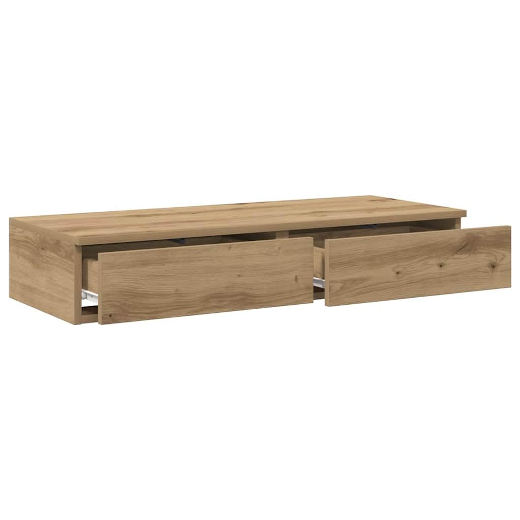 vidaXL Cassetti per Letto Rovere Artigianale 80 x 36,5 x 16,5 cm, Mobili per la Camera minimalisti, unità Elegante, Soluzione spaziosa, Scatola in Legno Resistente, Design salvaspazio