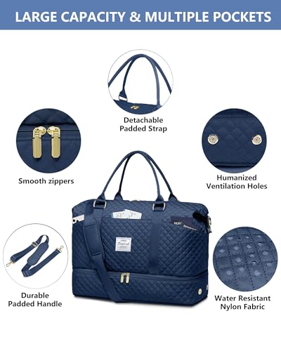 Foto de Bolsa de viaje para mujer, con compartimento para zapatos, azul (3-blue), Grande, Bolsas de viaje (imagen 7)
