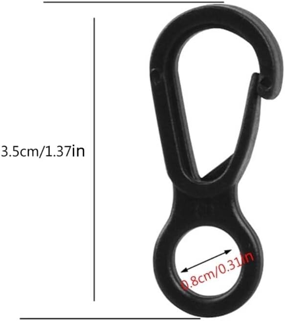 20 Pcs Black Plastic Snap Clip Hook Camping Carabiner Buckle Outdoor Tent Accessories Multifunction Snap Hook Camping Equipment Heavy Duty Plastic - Image 2