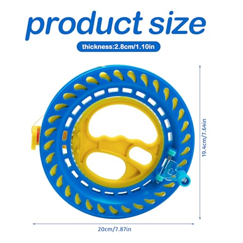 Zatixbu Drachenschnur aus Edelstahl - 300m Robuste Drachenschnur Spule mit Sicherheitsverriegelung, Verstellbare Leinenlänge, Ergonomischer Griff, Outdoor-Kite-Zubehör