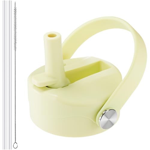 Straw Lid for Hydro Flask Wide Mouth, Lids with Straw for Hydroflask 12 16 18 20 32 40 oz Wide Mouth, Replacement Straw Cap for Hydroflask, Top Sport Bottle Lid (PineApple)