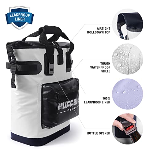 Buffalo Gear Cooler Backpack,18L Leakproof Cooler Bag Insulated Cooler For Picnic Beach Camping Hiking Park Fishing (White) #TOP2