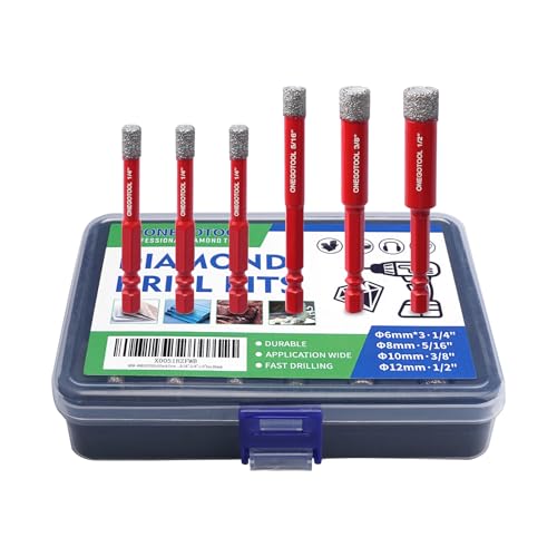ONEGOTOOL 6-Pack Vacuum Brazed Hex Shank Bits