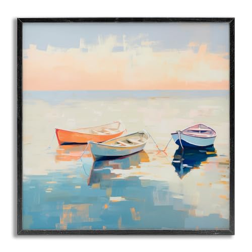 'Soft Pastel Boats'| Framed Giclee Art