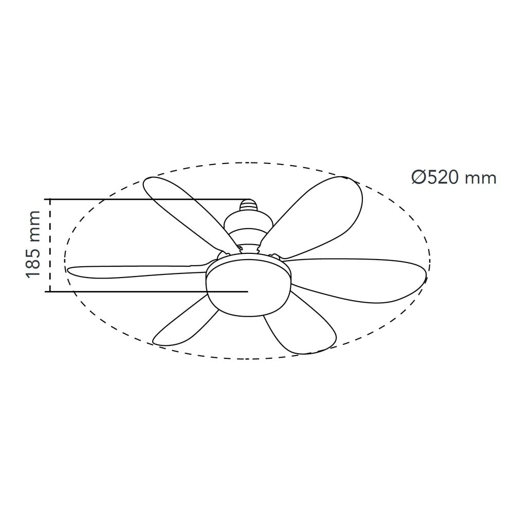 wonderlamp - Bombilla con ventilador de techo LED Altari E27 Blanco 18W con Mando a Distancia y CCT 3000-4000-6000K, Bombilla con aspas