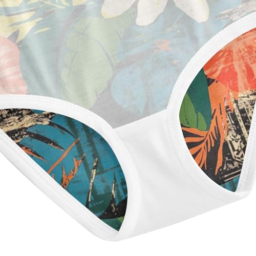 Toddler Panties, Traditional Hawaiian Style Floral Girls' Cotton Brief Underwear, 2T–8 Years4