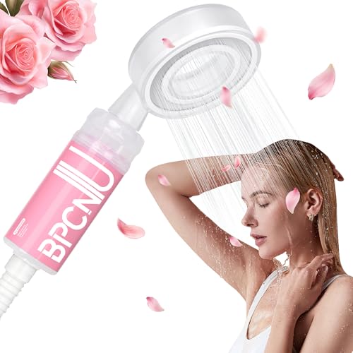 Regadera con aromaterapia y mano libre para ducha: filtro de alta presión para piel y cabello más suaves, filtro para agua dura con fragancia de cedro leñoso (rosa) miniatura 1