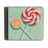 FodPand Lollipop – Portefeuille fin en cuir synthétique pour homme et femme avec 8 emplacements pour cartes, portefeuille minimaliste à deux volets, poche avant, portefeuille élégant pour cadeau de