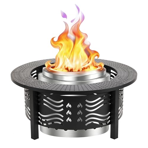 36 Fire Pit Surround Tabletop for Solo Stove Mesa 360 Rotating Fire Pit Table Guard Heavy-Duty Steel Fire Pit Ring Table Fits 1924.8 Inch Fire Pits for Patio BBQ & Outdoor Entertaining