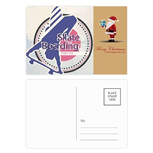 Cartes postales de Père Noël pour skate pour décorer la chambre d'un skateur passionné