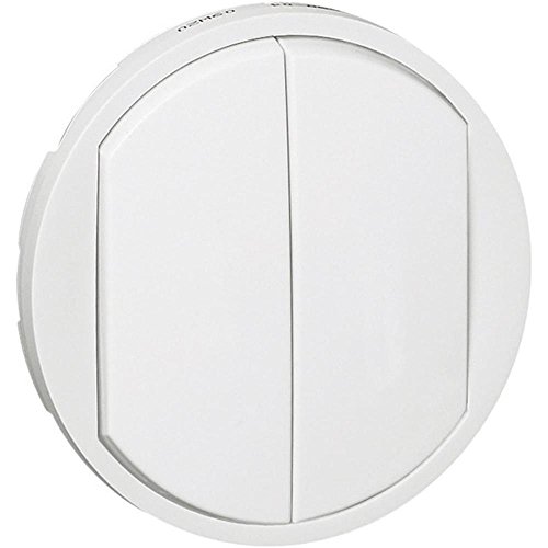Legrand 068002 Enjoliveur Large Céliane pour Double Interrupteur, Va-et-vient ou Poussoir, Blanc