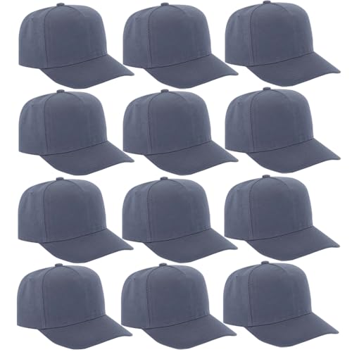 Image of 12 Pack Seamless Baseball Caps Wholesale Bulk - No Center Seam, DIY Friendly, Adjustable Breathable Lightweight for Men Women