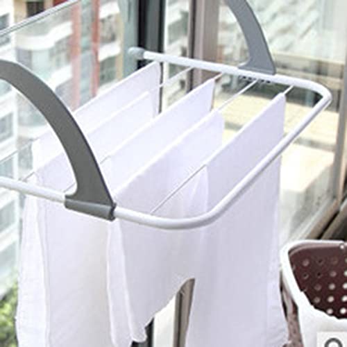 Natudeco Portable Clothes Drying Rack Foldable Hanging Drying Stand Laundry Rack Folding Towel Rack for Drying Socks Balcony Railings Windowsill