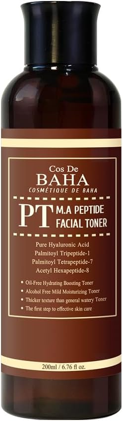 Cos De BAHA Peptide Complex Facial Serum with Matrixyl 3000 & Argireline for Face/Neck - Anti Aging & Deep Wrinkles, Heals and Repairs Skin, Instantly Ageless for Face, 6.76 Fl Oz (200ml)