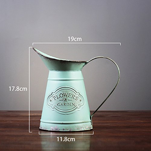 Vancore Shabby Chic Metal Jug Vase Pitcher Flower Holder For Home Decoration #TOP3