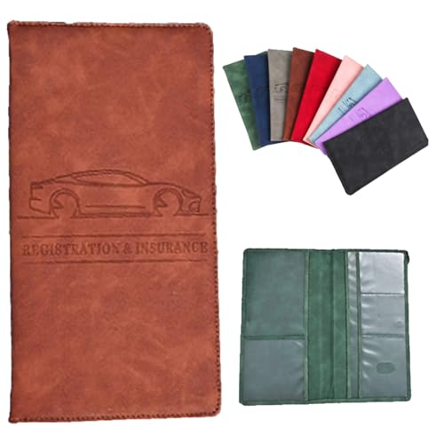 Emboadlie Car Registration Holder, Car Registration & Insurance Card Holder, Vehicle Registration Holder With Great Size and Something That’s Always Worth Having in The Car (Q)