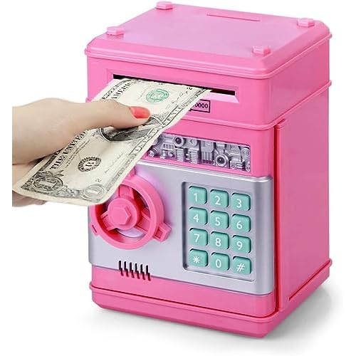 Refasy Piggy Bank Cash Coin Can ATM Bank Electronic Coin Money Bank…