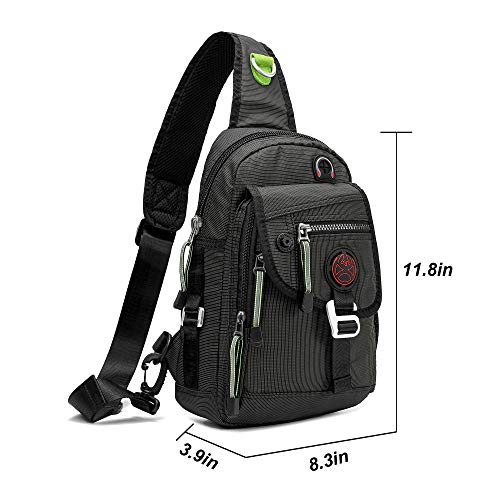 Nicgid Sling Bag Backpack Crossbody Bags For Ipad Tablet Outdoor Hiking(Black) #TOP5