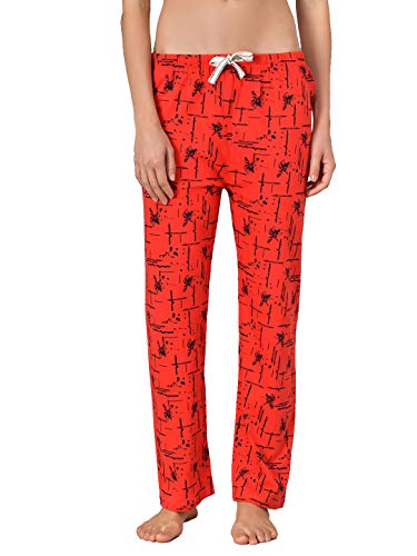Image of KOTTY Red Cotton Printed Women Pyjama