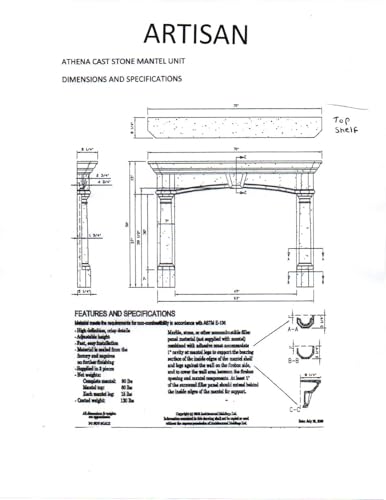 Image of Artisan Cast Stone Noncombustible Fireplace Mantel Surround