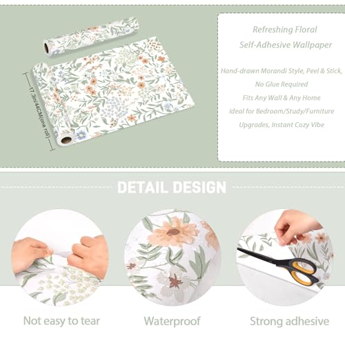 Papier peint floral Naphite pour masquer les imperfections du mur