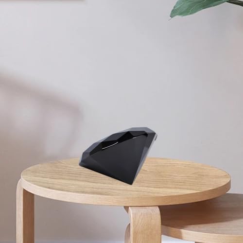 Eterspr Ständer Klar Glas Diamanten Deko, Klarer Kristallschliff Glasdiamant, für Hochzeitsdekorationen, Geschenk für Halloween Weihnachten Erntedankfest(Schwarz)