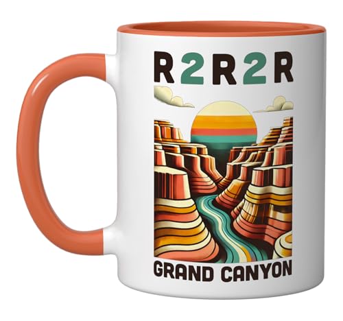 Taza cerámica Vintage Grand Canyon Trail Run Naranja/Blanco miniatura 1