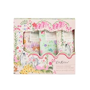 Cath Kidston Hand Cream Trio 3 x 30 ml, Scented and Infused With Essential Oils, Shea Butter, Pocket and Travel Size and Vegan and Cruelty Free, Beauty Gift For Her, Carnival Parade Collection